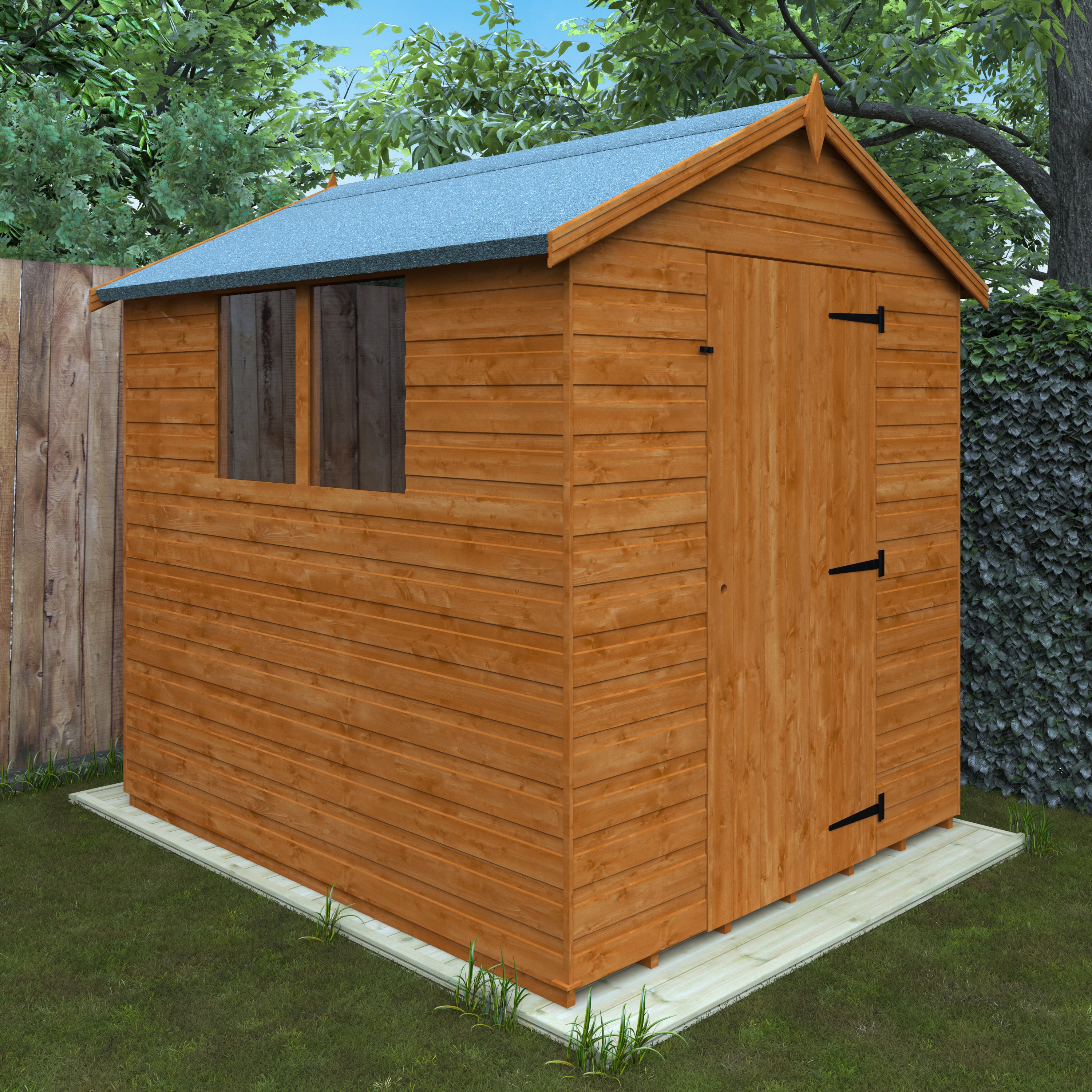 7x6 ft Premium Apex Shiplap Wooden Garden Shed