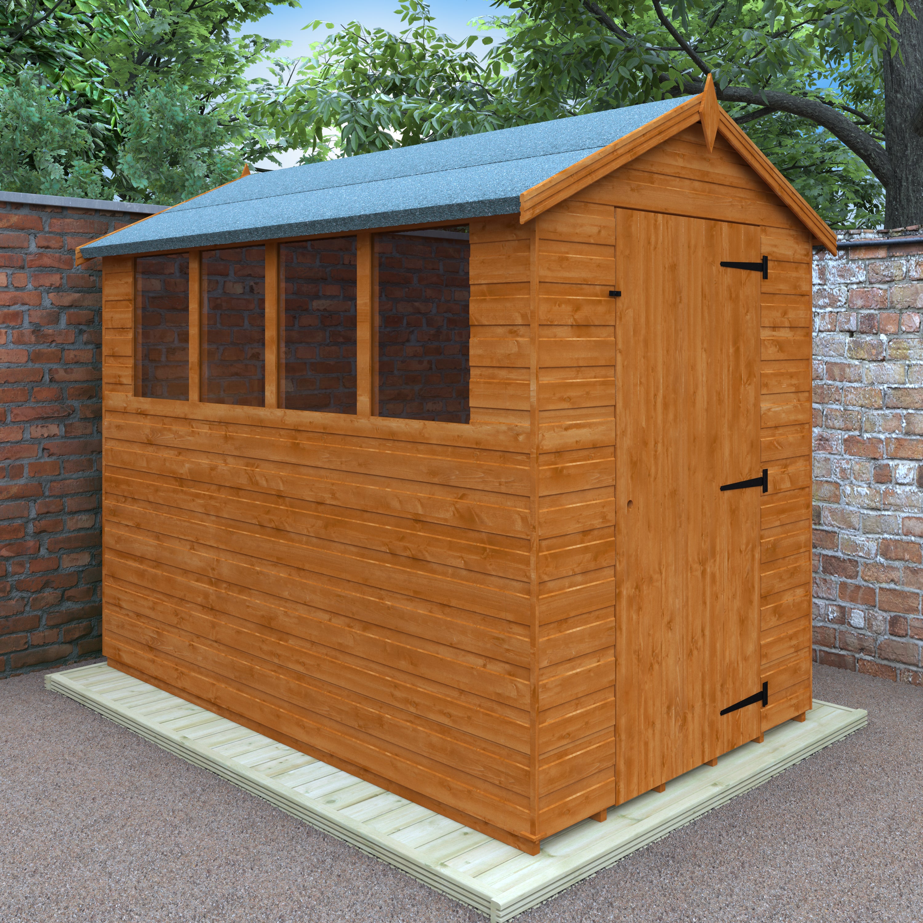 8x5 ft Premium Apex Shiplap Wooden Garden Shed