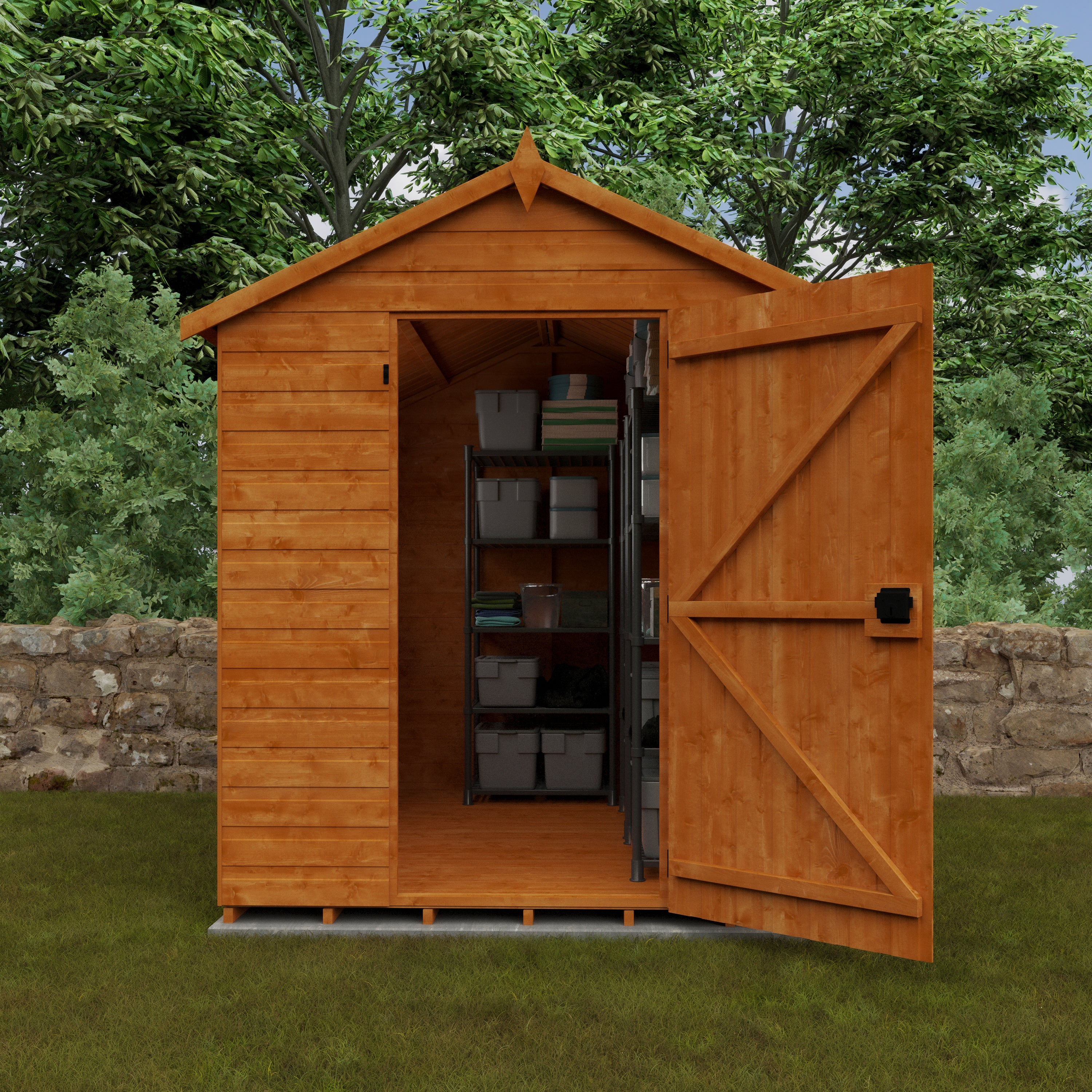 8x6 ft Premium Apex Shiplap Wooden Garden Shed