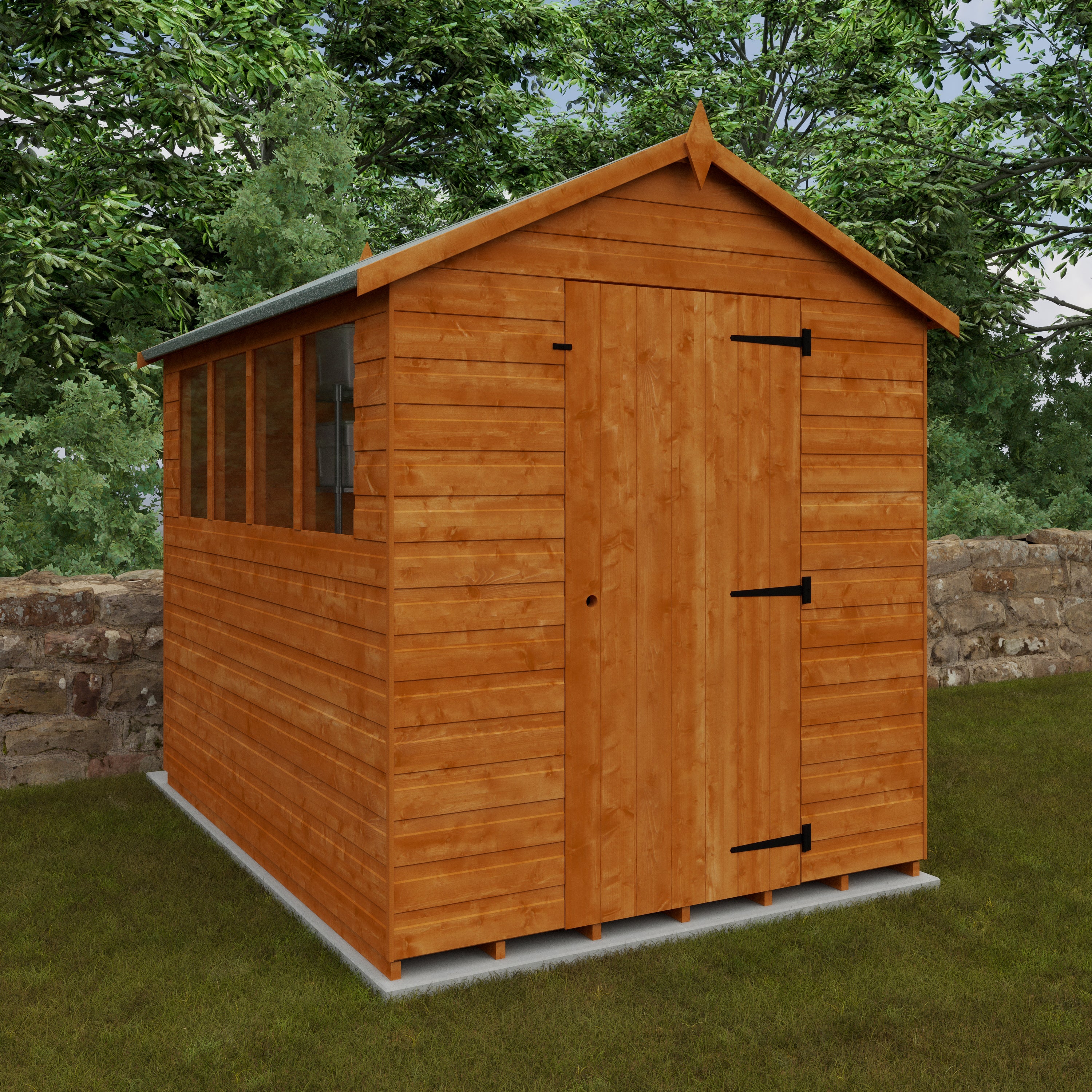 8x6 ft Premium Apex Shiplap Wooden Garden Shed