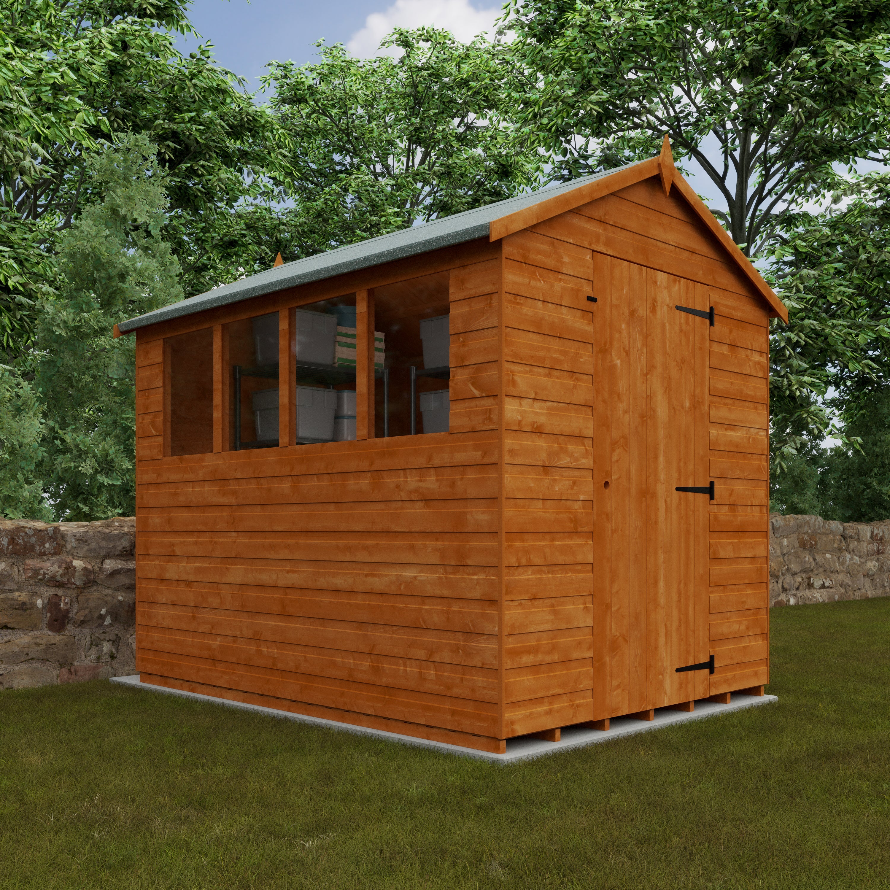 8x6 ft Premium Apex Shiplap Wooden Garden Shed