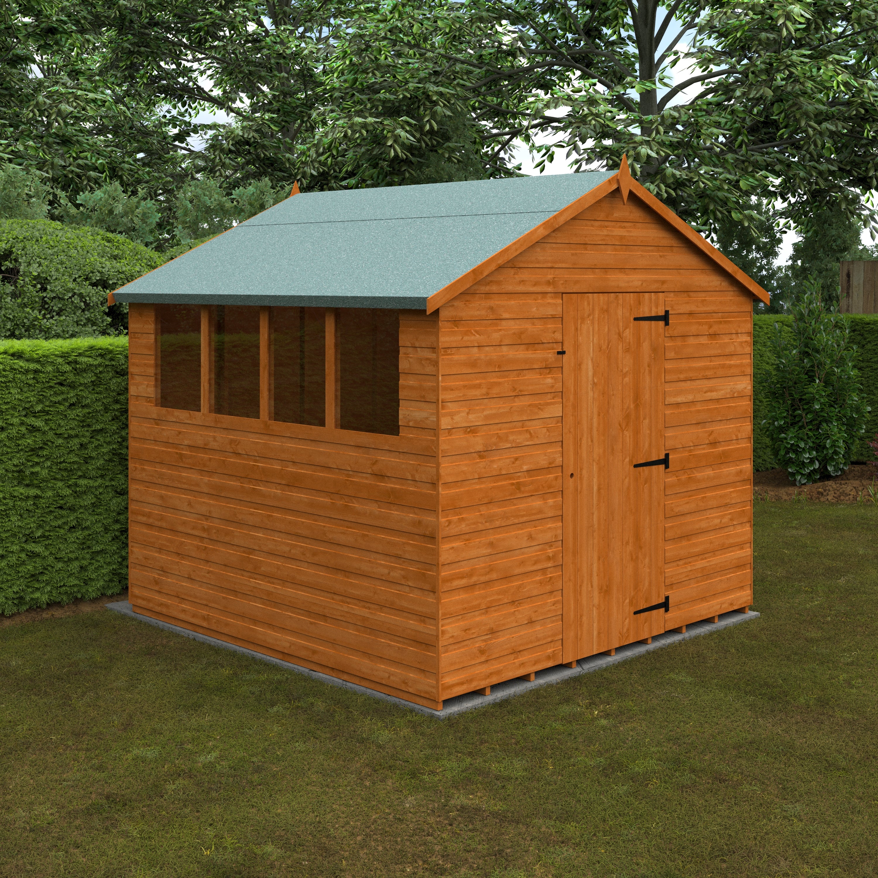 8x8 ft Premium Apex Shiplap Wooden Garden Shed