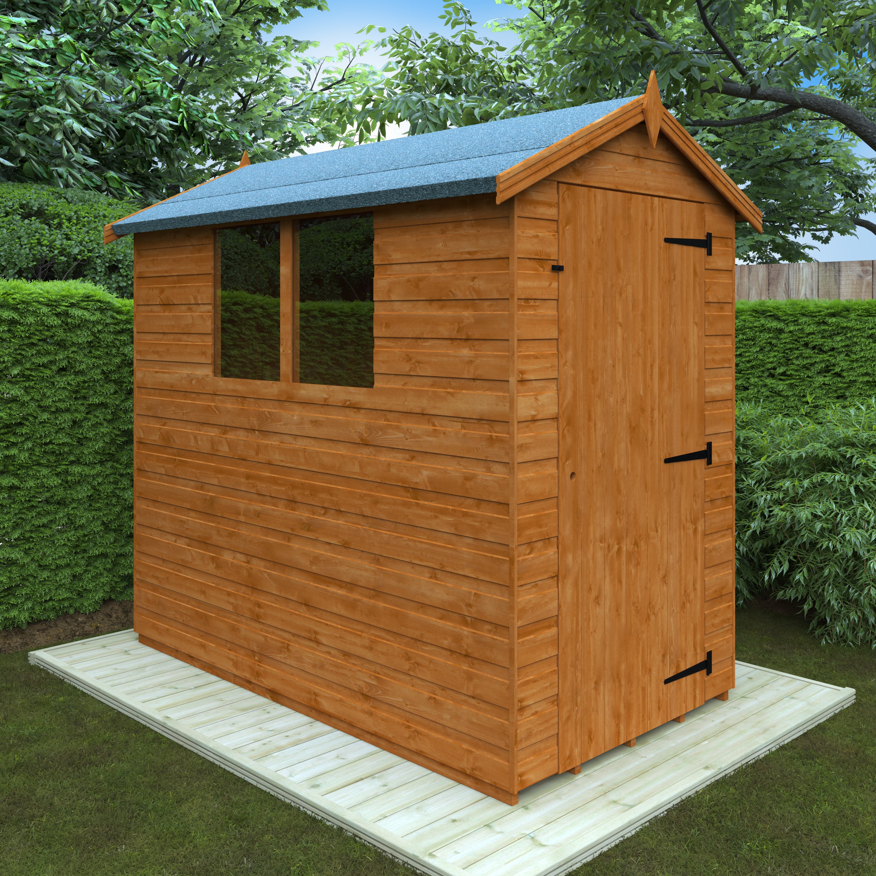 7x4 ft Premium Apex Shiplap Wooden Garden Shed