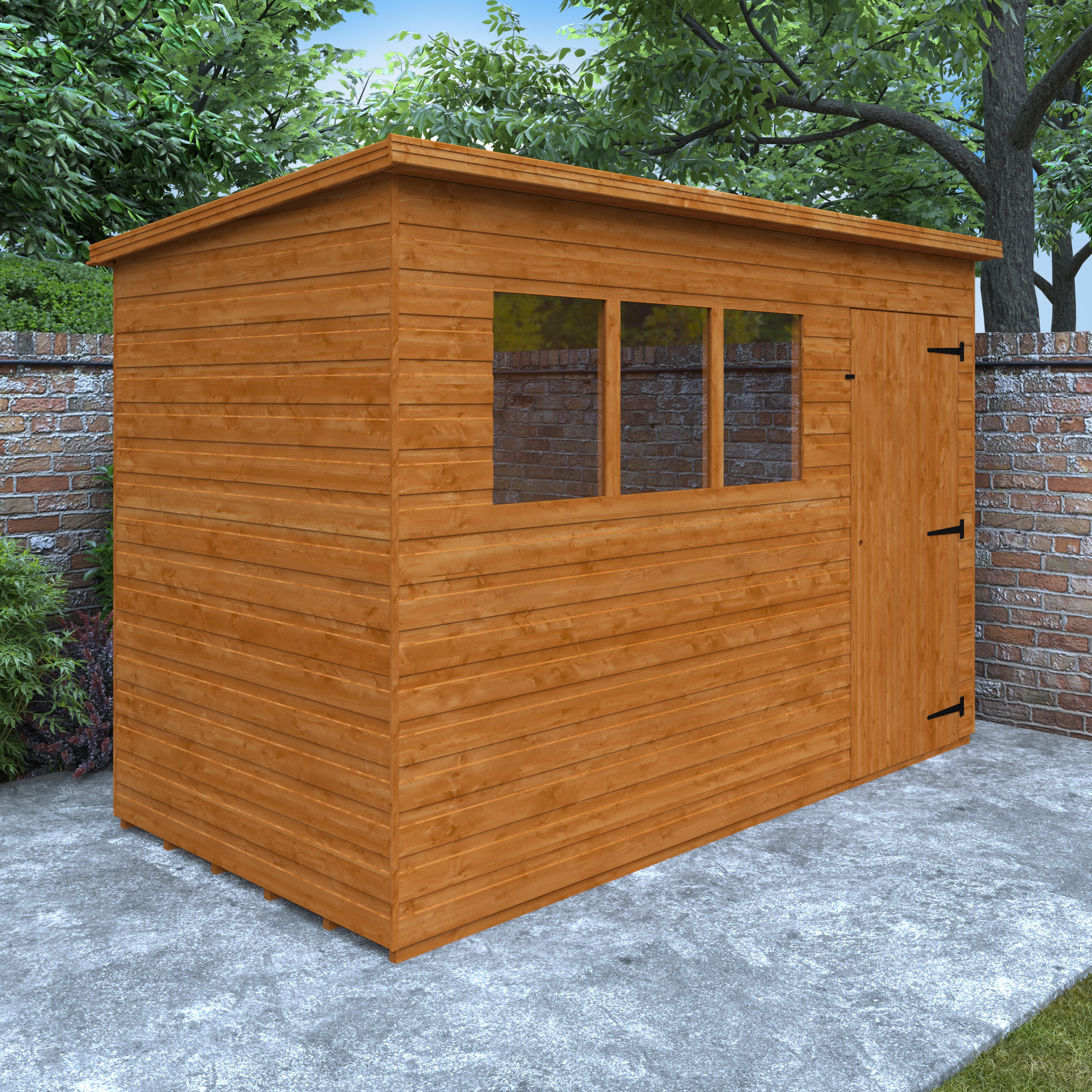 10x5 ft Premium Pent Shiplap Wooden Garden Shed