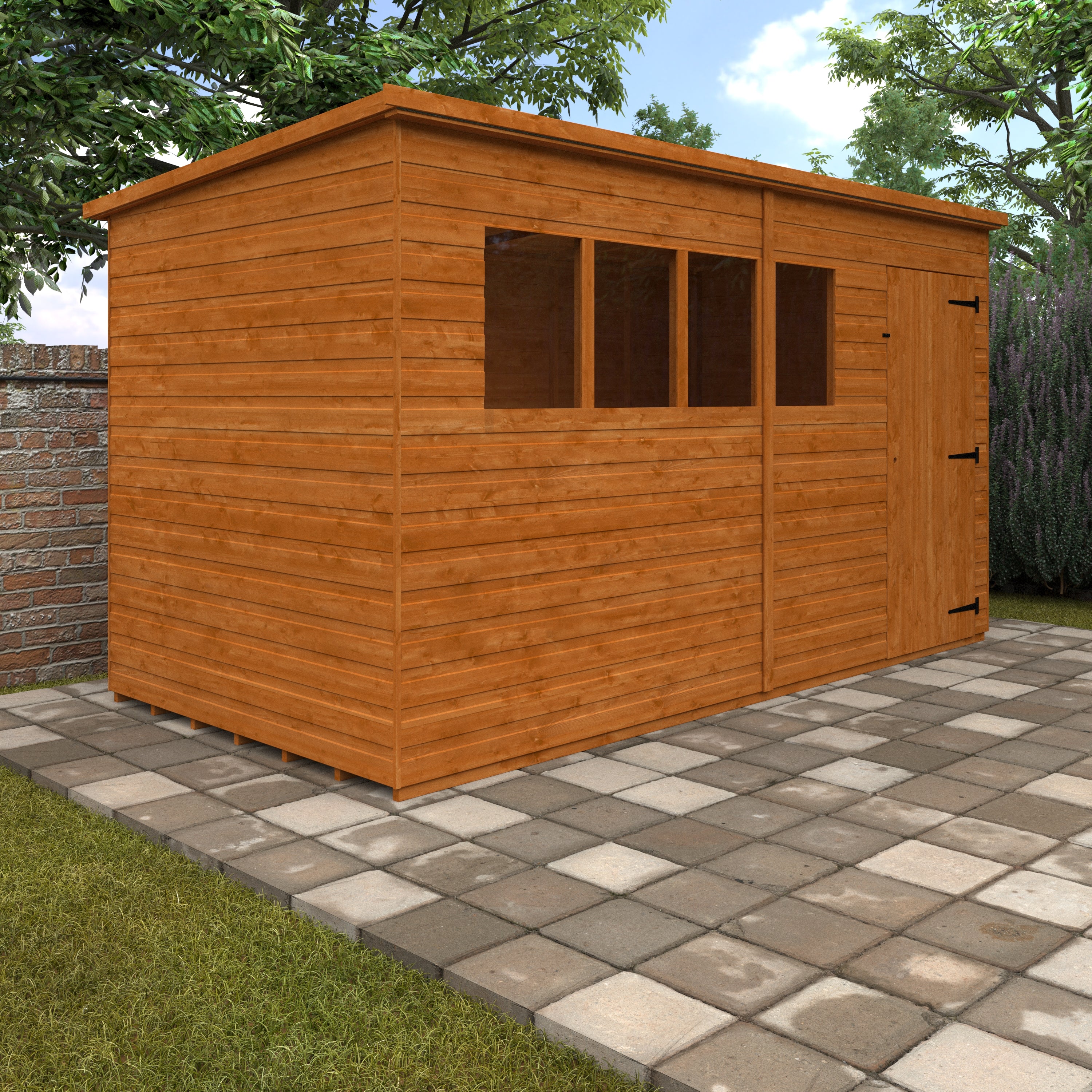 12x6 ft Premium Pent Shiplap Wooden Garden Shed