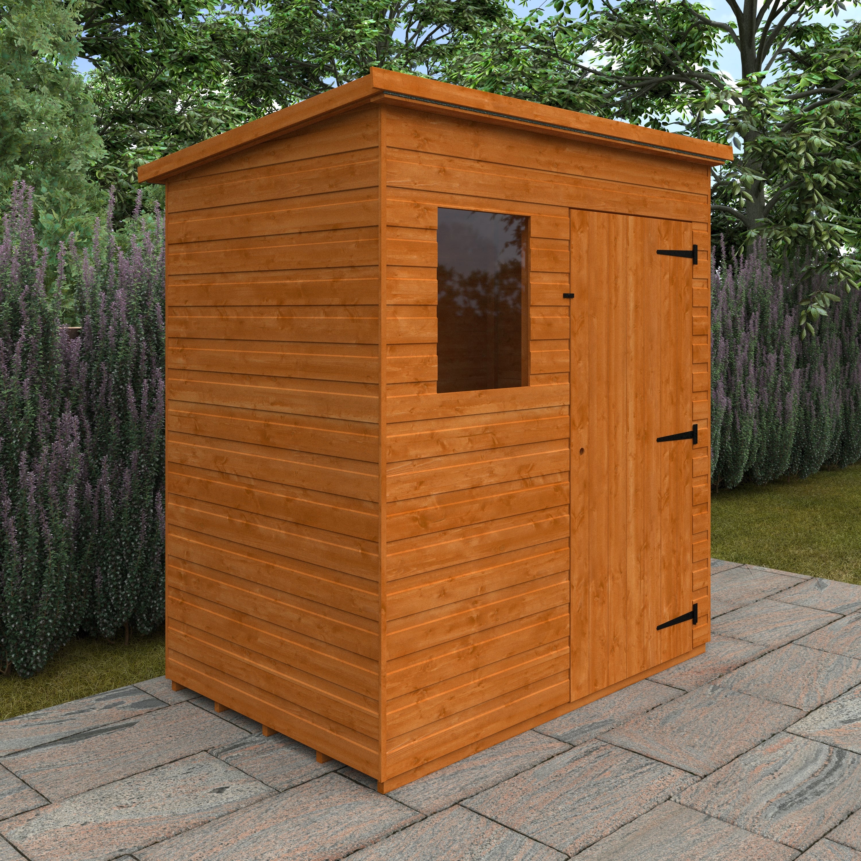 6x4 ft Premium Pent Shiplap Wooden Garden Shed