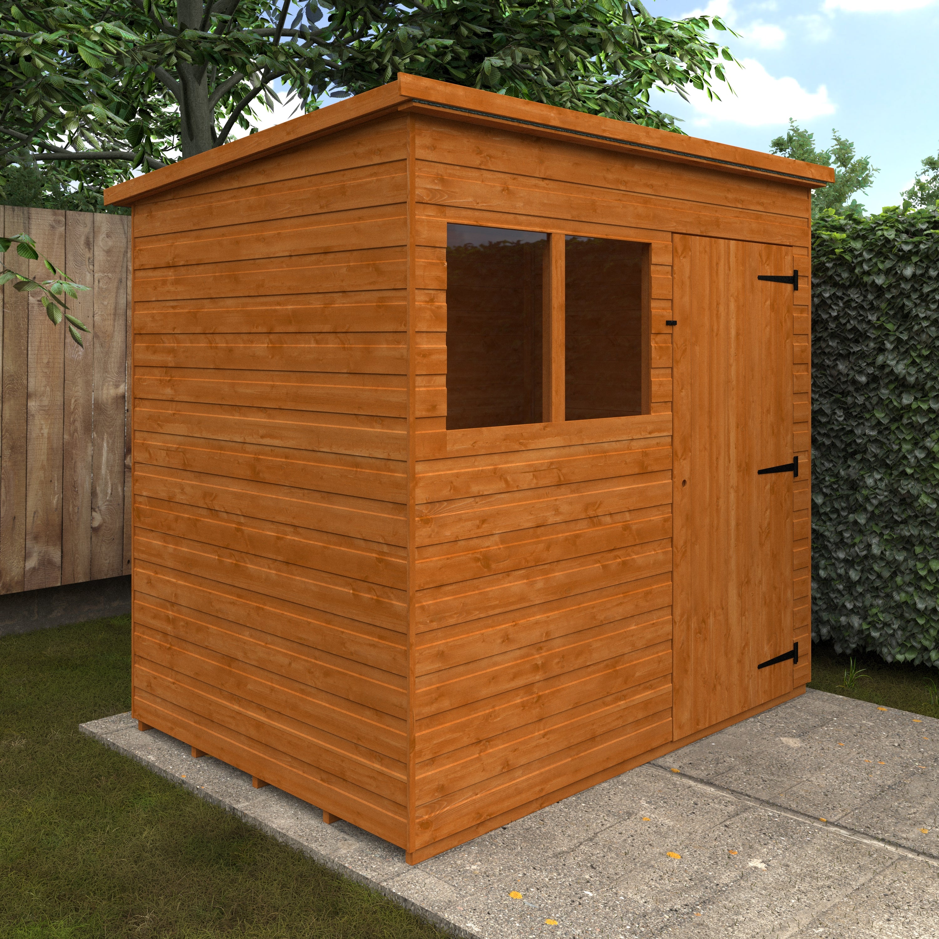 7x5 ft Premium Pent Shiplap Wooden Garden Shed