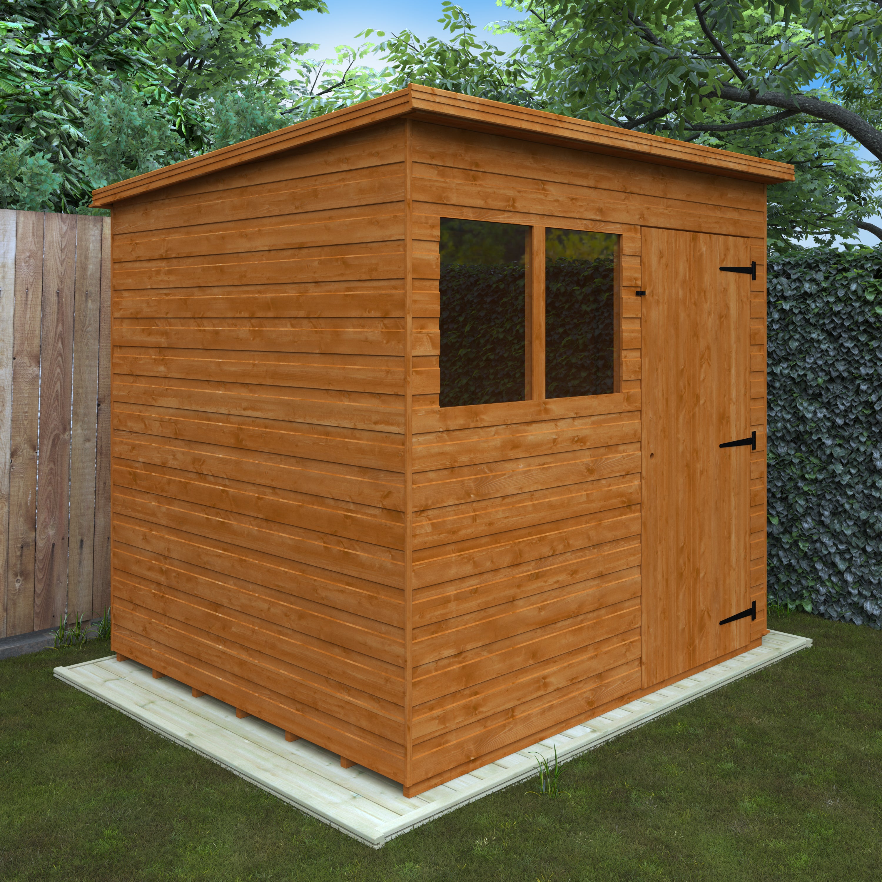 7x6 ft Premium Pent Shiplap Wooden Garden Shed6