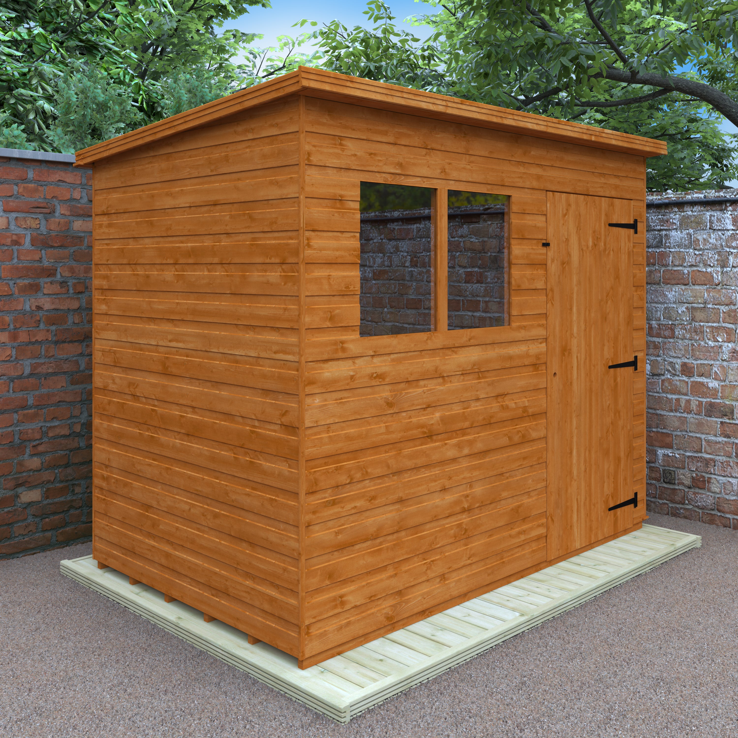 8x5 ft Premium Pent Shiplap Wooden Garden Shed