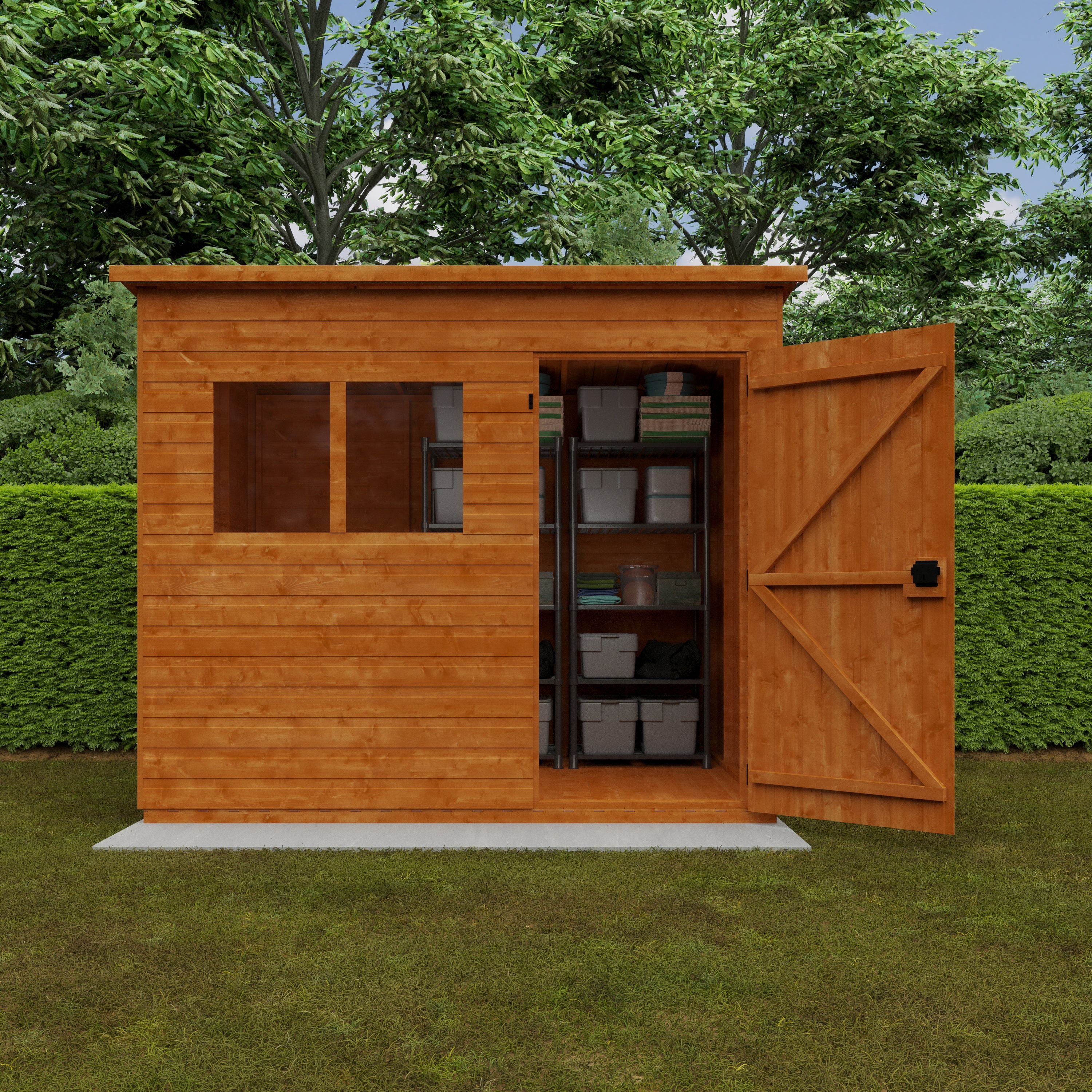 8x6 ft Premium Pent Shiplap Wooden Garden Shed