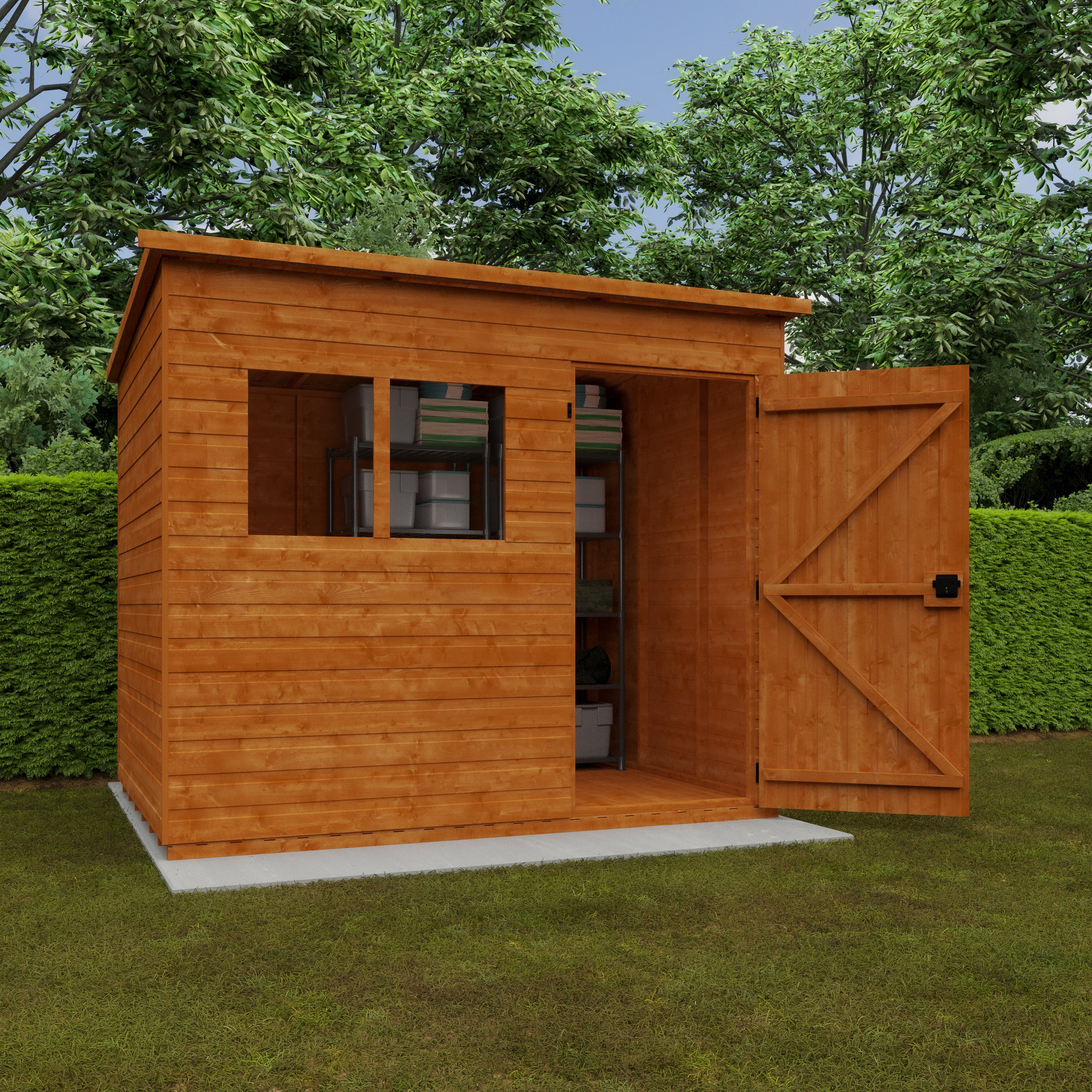 8x6 ft Premium Pent Shiplap Wooden Garden Shed