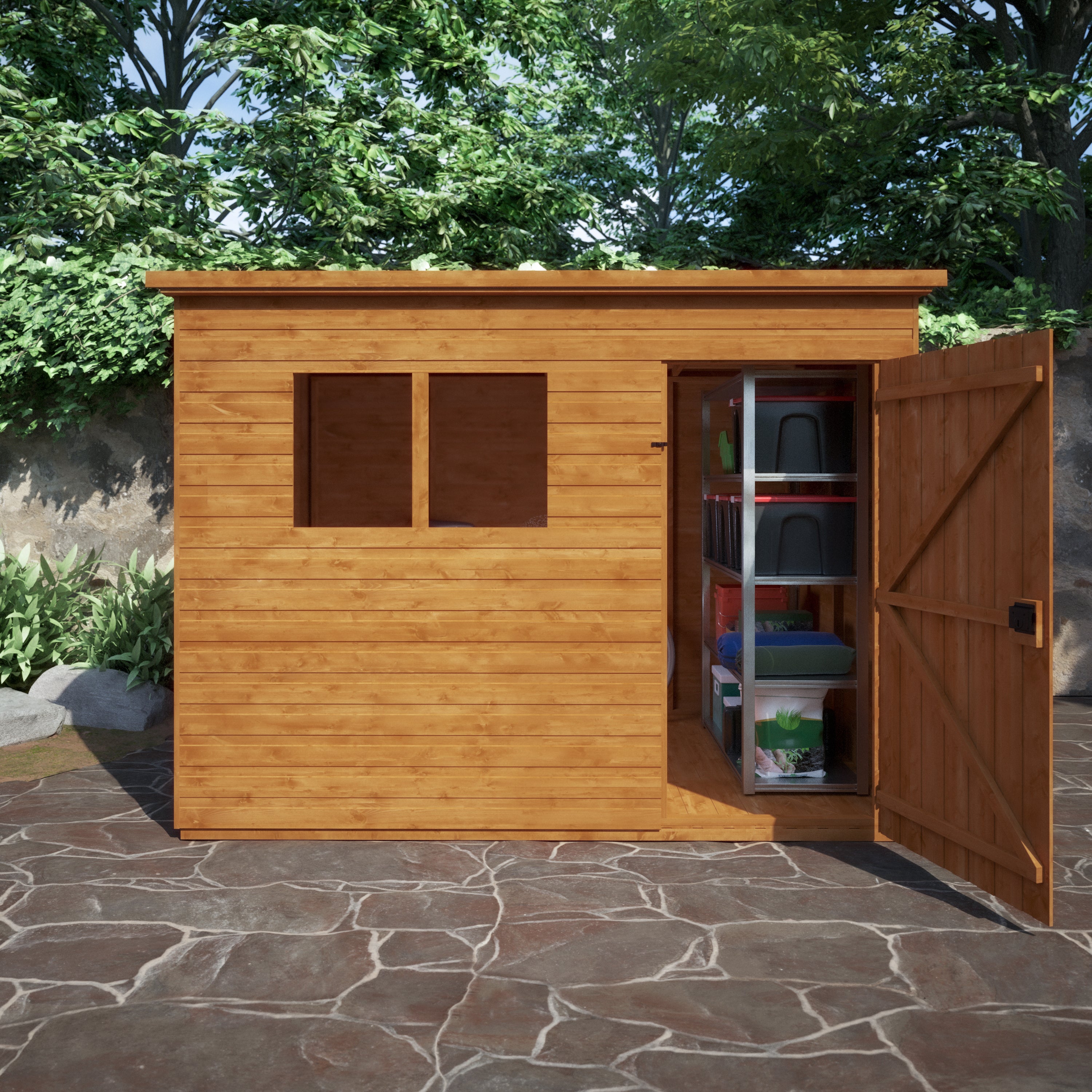 9x6 ft Premium Pent Shiplap Wooden Garden Shed