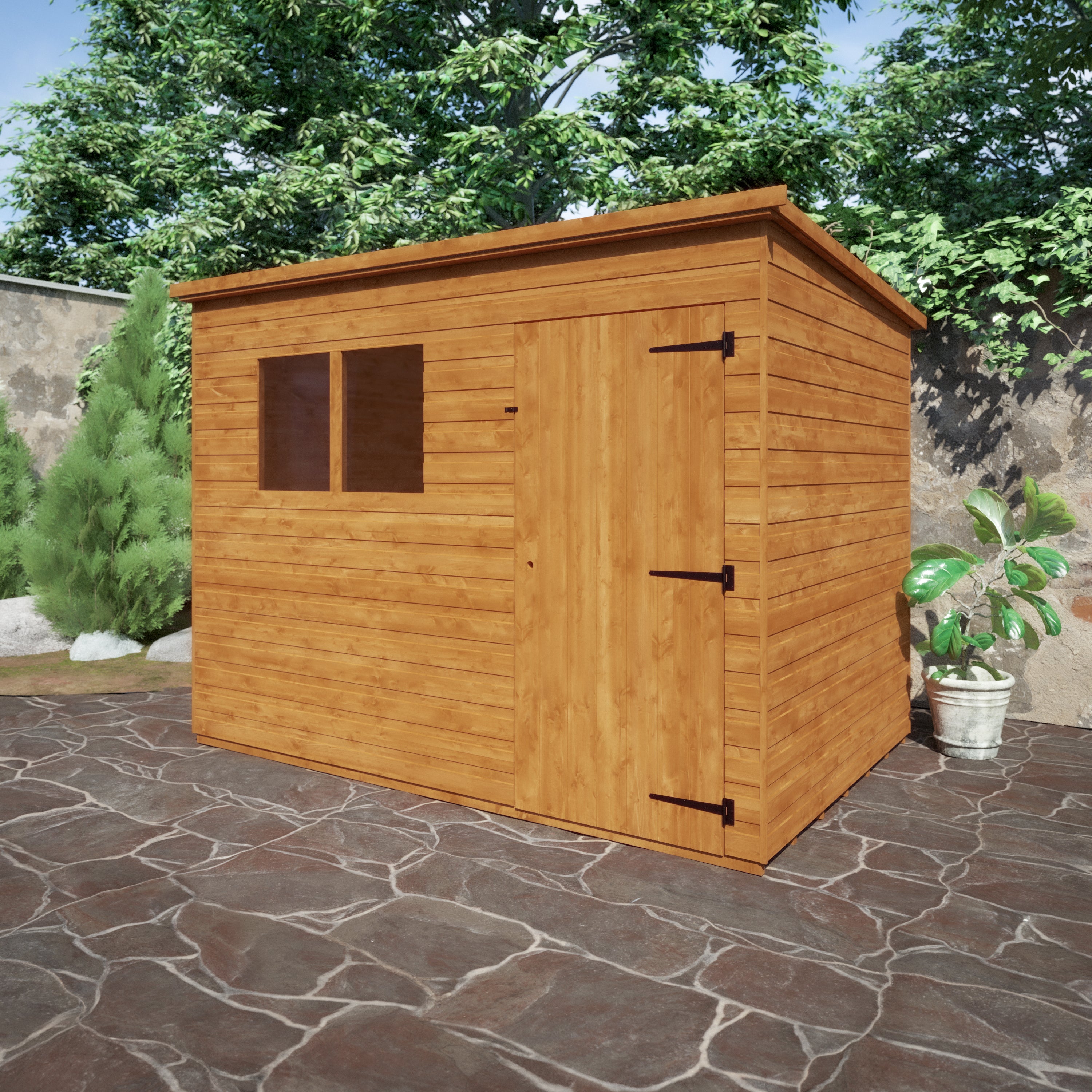 9x6 ft Premium Pent Shiplap Wooden Garden Shed