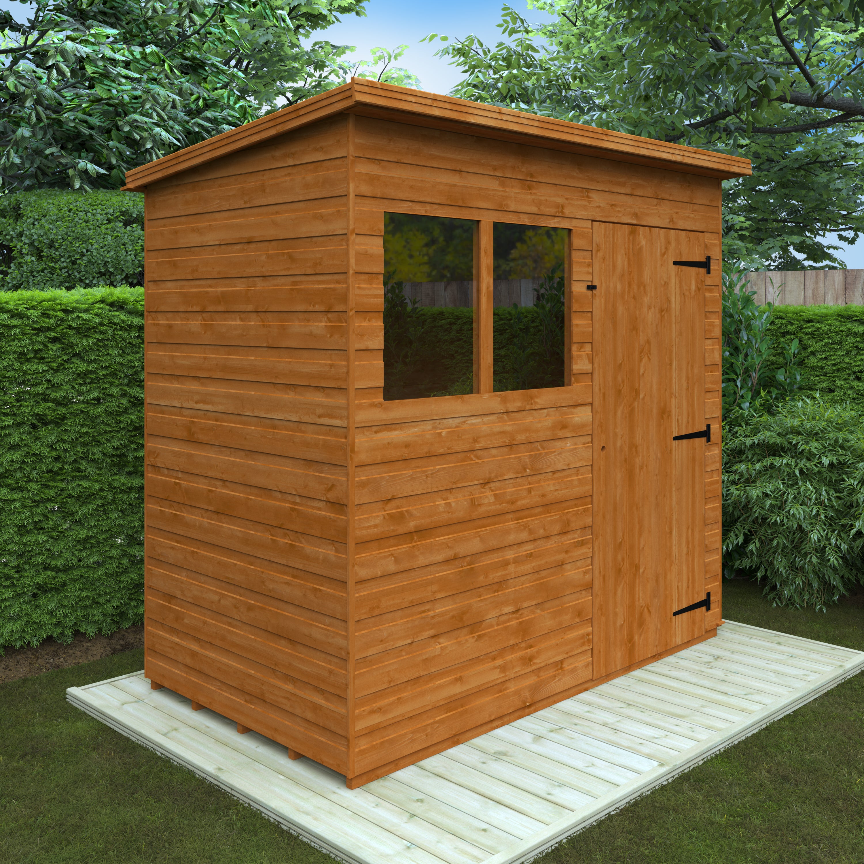 7x4 ft Premium Pent Shiplap Wooden Garden Shed