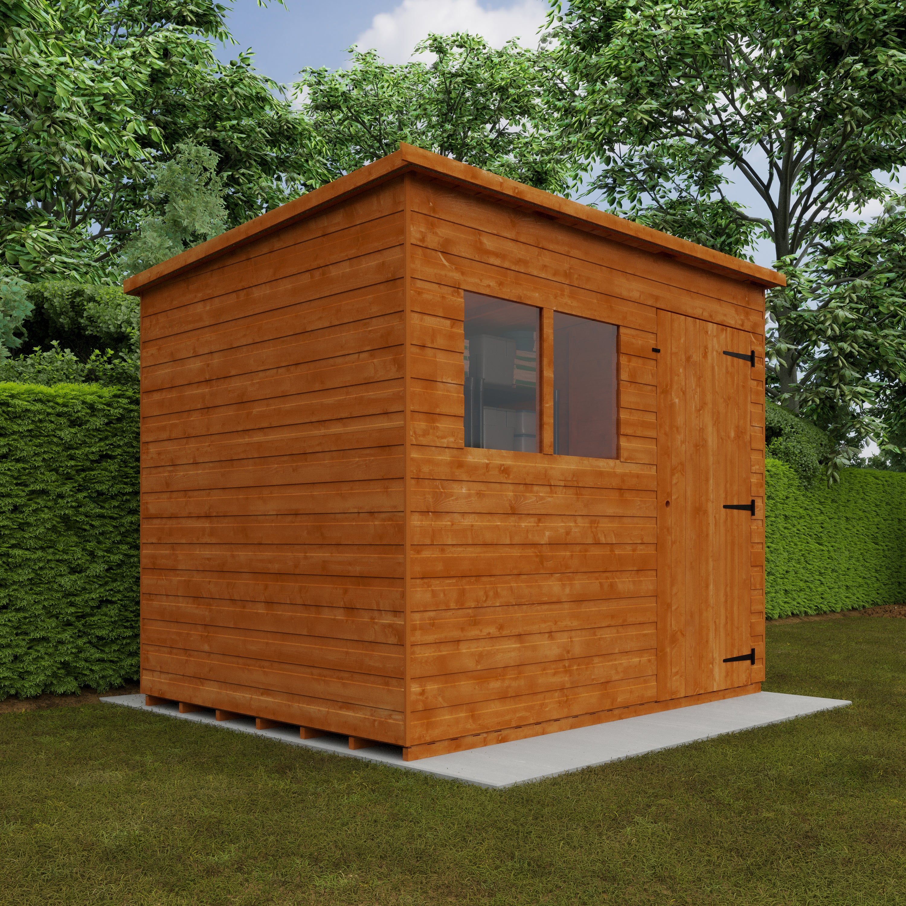 8x6 ft Premium Pent Shiplap Wooden Garden Shed