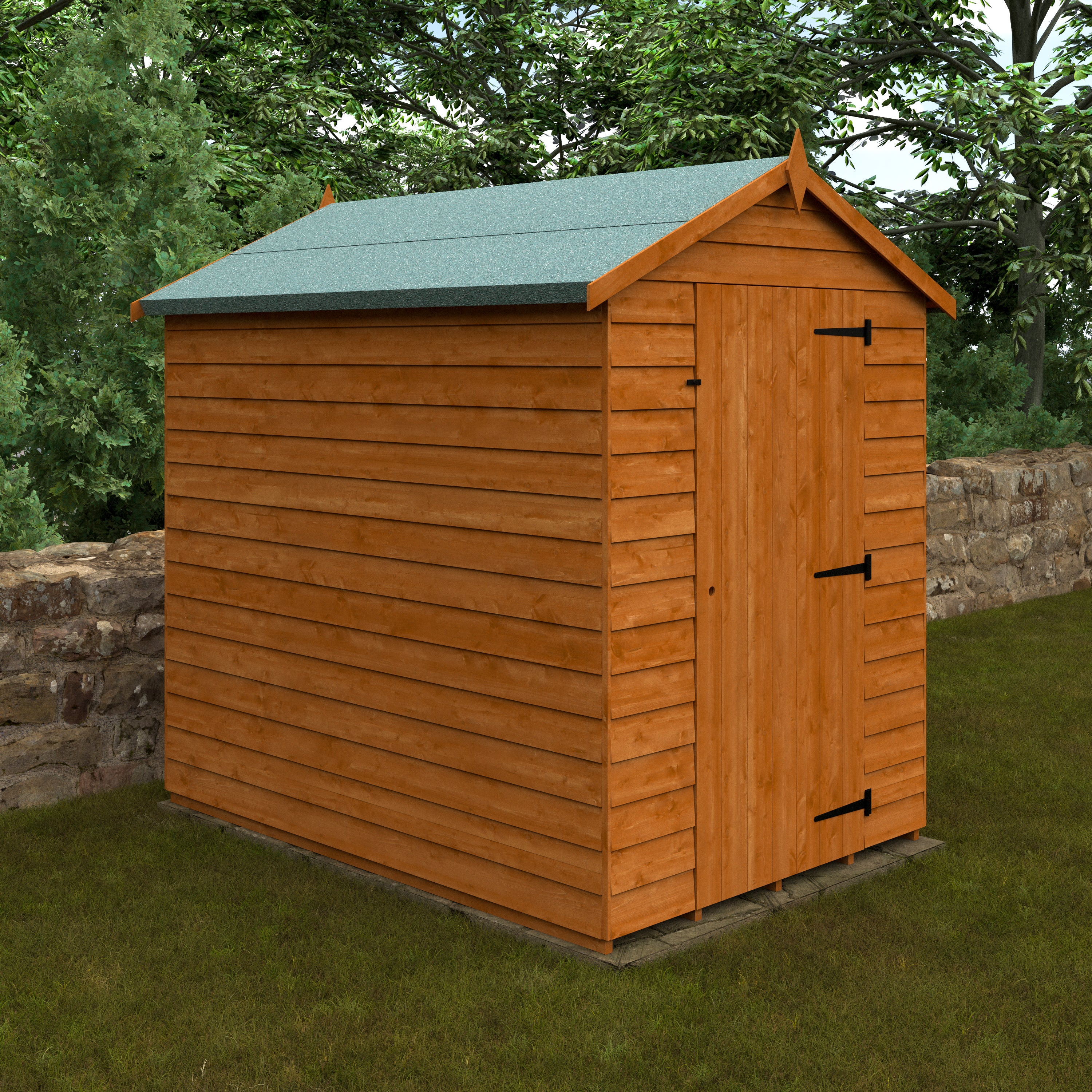 7x5 ft Value Apex Overlap Wooden Garden Shed