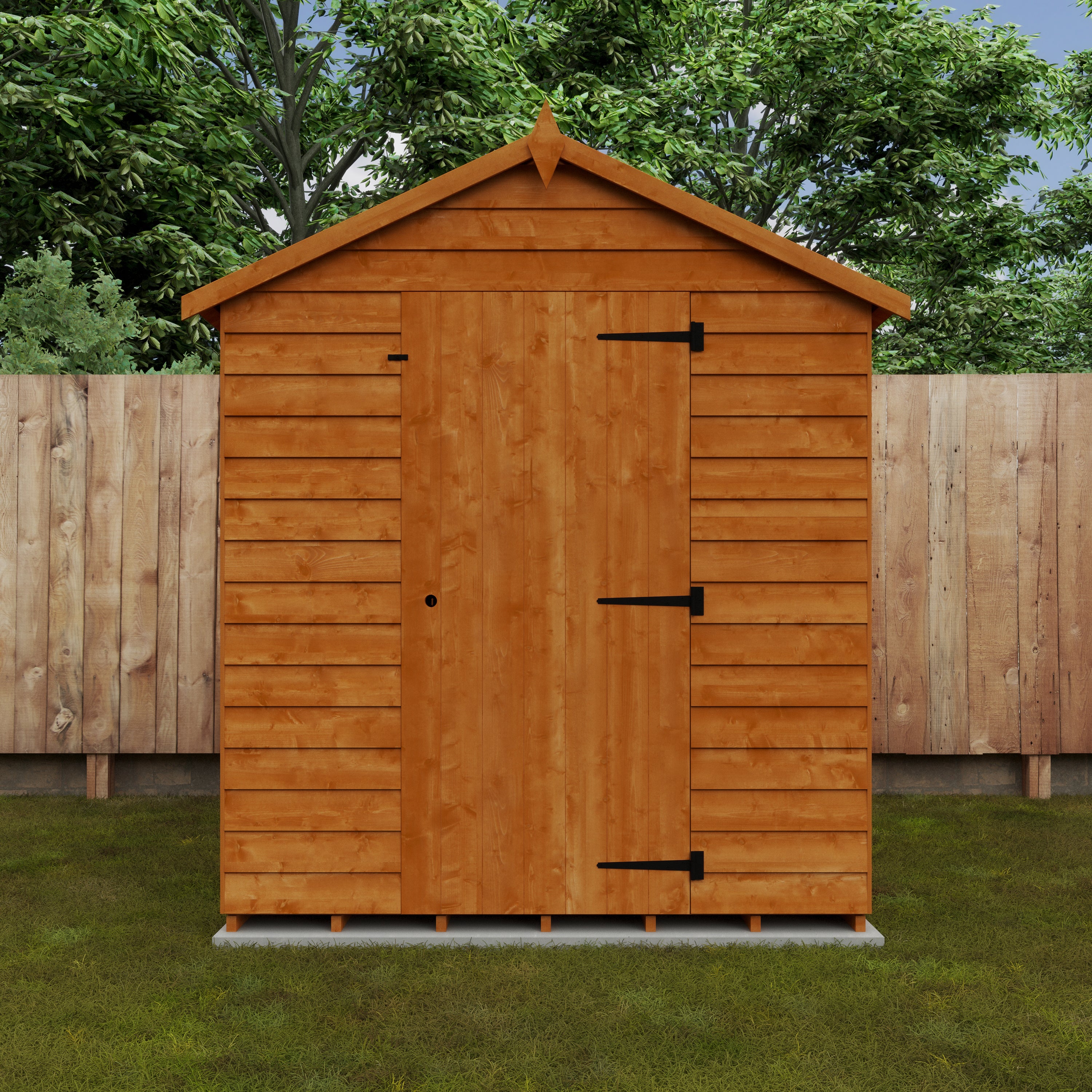 8x6 ft Value Apex Overlap Wooden Garden Shed