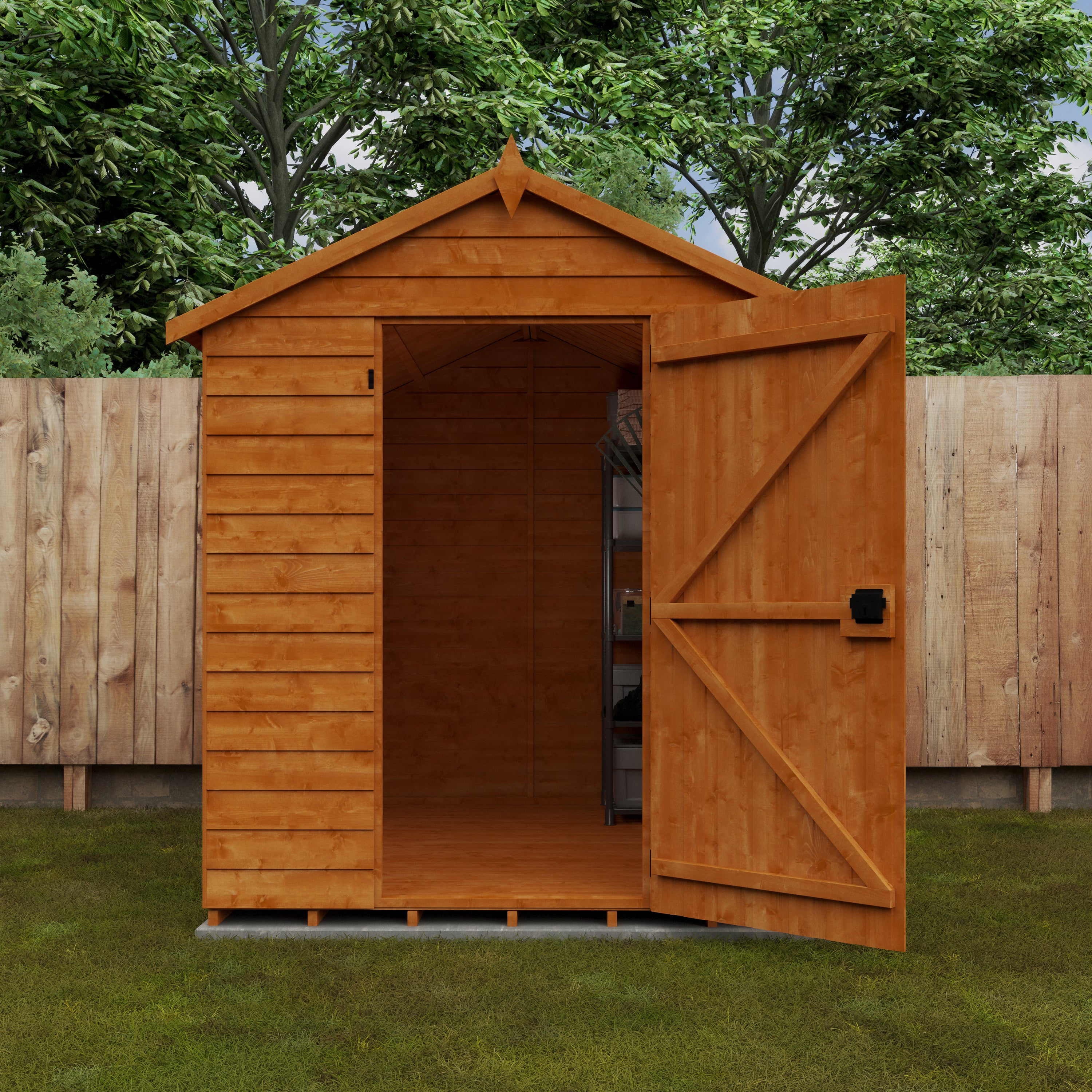 8x6 ft Value Apex Overlap Wooden Garden Shed