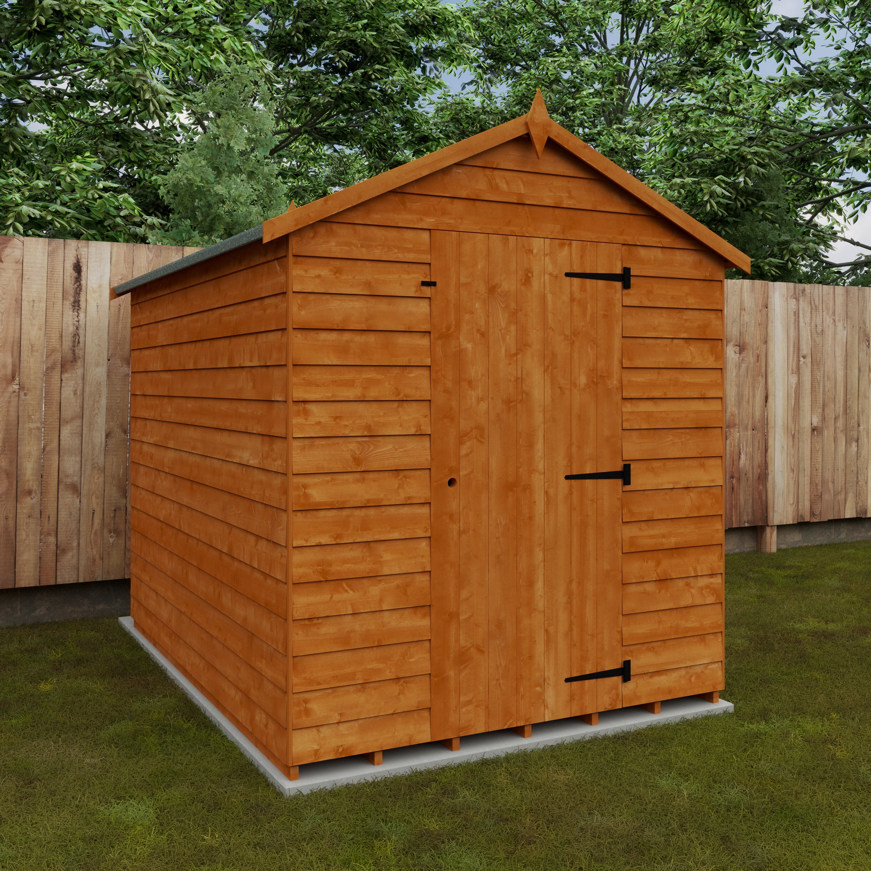 8x6 ft Value Apex Overlap Wooden Garden Shed