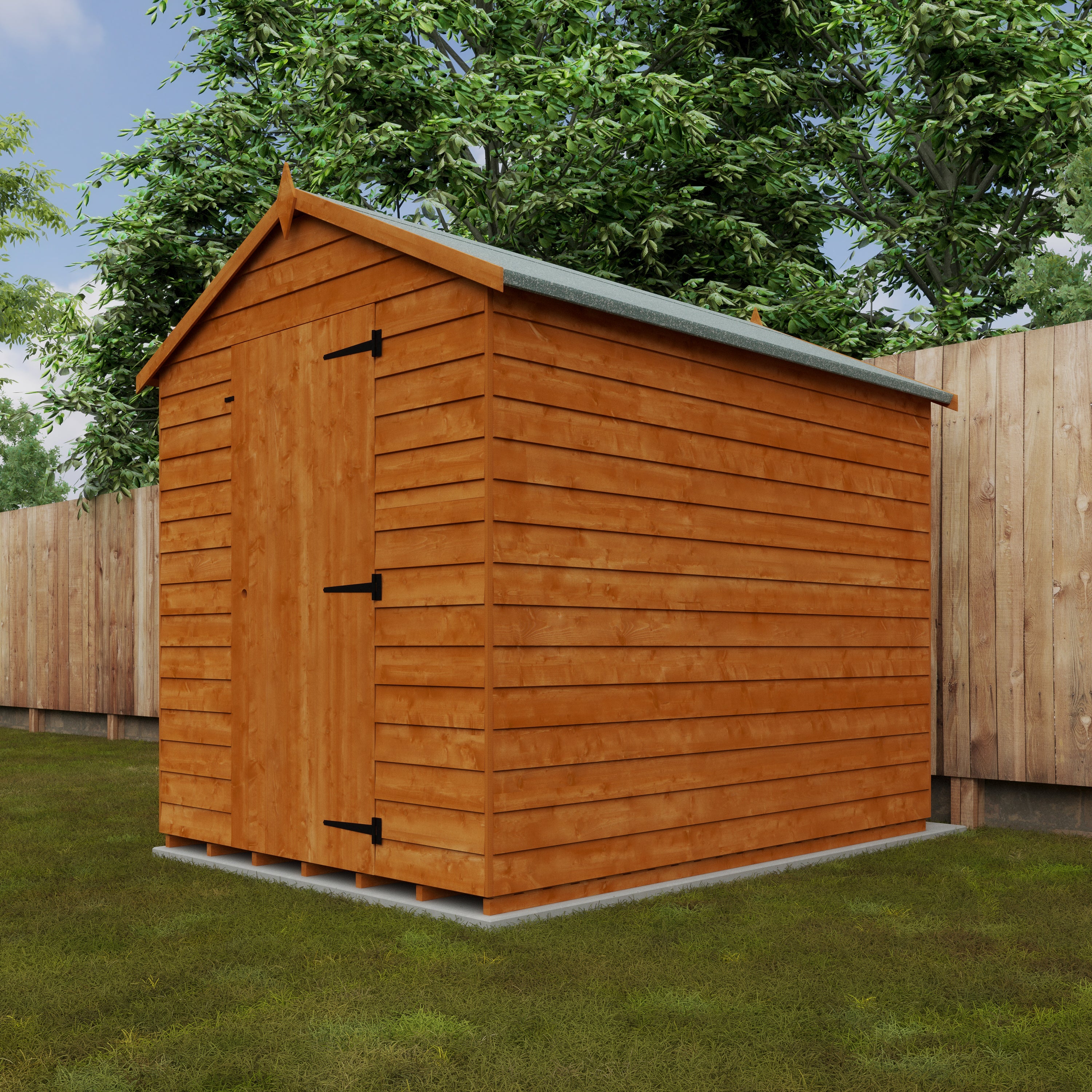 8x6 ft Value Apex Overlap Wooden Garden Shed