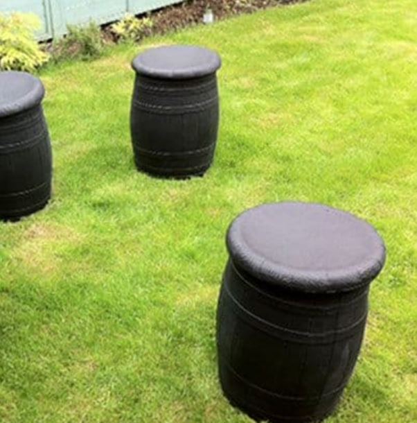 Black Weatherproof Barrel Garden Seats